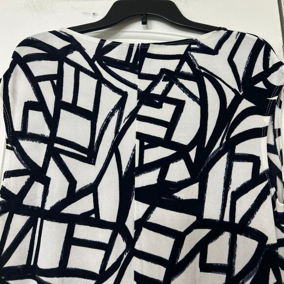 Chico's Black and White Geometric Midi Dress - Picture 9 of 11
